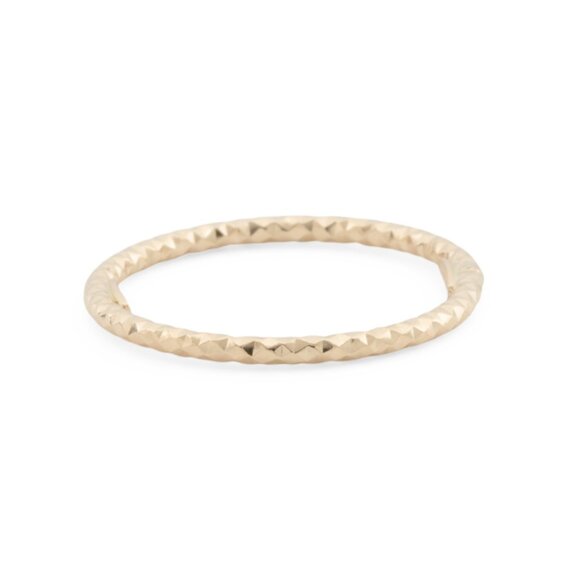 MIA FIORE Gold Made In Italy 14kt Gold Petite Textured Ring - Picture 1 of 2